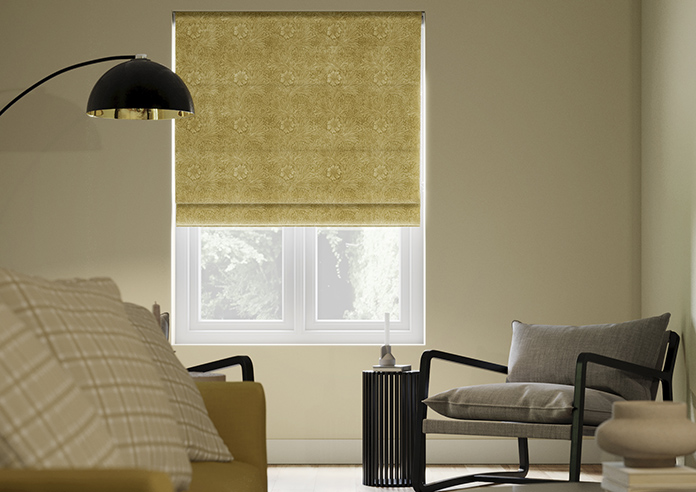 William Morris At Home Marigold Velvet, Ochre - Roman Blind - Image 3